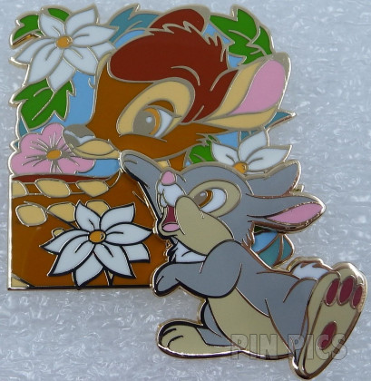 Japan - Bambi and Thumper - White and Pink Flowers - Fawn - Grey Rabbit