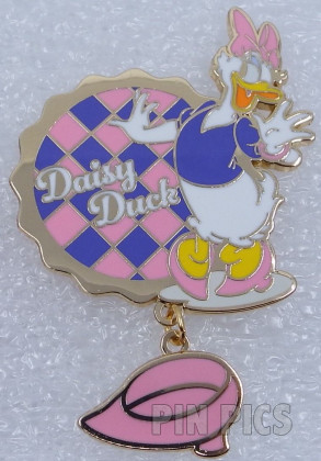 Japan - Daisy Duck - Pink and Blue Checkerboard - Pink Shoe - Dangle