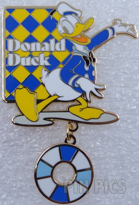 Japan - Donald Duck - Blue and Yellow Checkerboard - Dangle