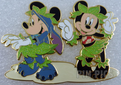 DLP - Minnie and Mickey Dressed as Lilo and Stitch - Carnaval 2024 - Hula - Jumbo