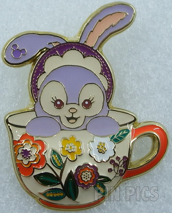SDR - StellaLou - Garden Time Set 2 - Purple Bunny Rabbit in Tea Cup with Red Handle - Duffy and Friends