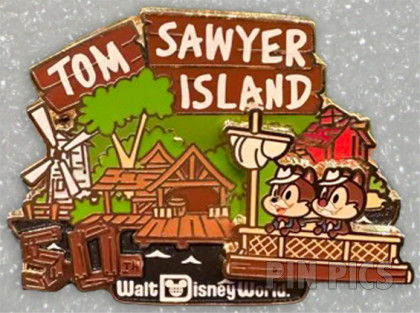 WDW - Chip and Dale - Tom Sawyer Island - Attraction Anniversaries - Chipmunks in Raft - Windmill