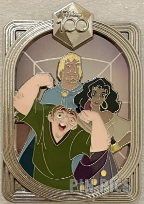 DEC - Phoebus, Esmeralda and Quasimodo - Celebrating With Character - Disney 100 - Silver Frame - Hunchback of Notre Dame