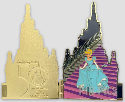 163180 - WDW - Cinderella on Stairs - Castle - 50th Anniversary - Hinged - Jumbo