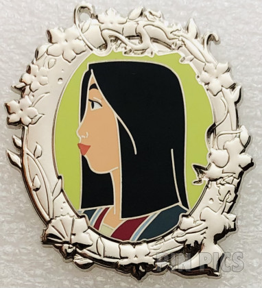 Mulan - Cameo - Side Profile - Silver Frame - Portrait