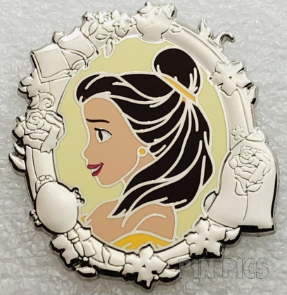 Belle - Cameo - Side Profile - Silver Frame - Portrait - Beauty and the Beast