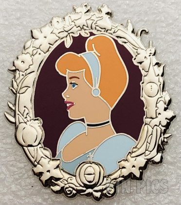 Cinderella - Cameo - Side Profile - Silver Frame - Portrait