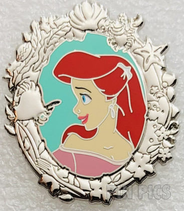 Ariel - Cameo - Side Profile - Silver Frame - Portrait - Little Mermaid