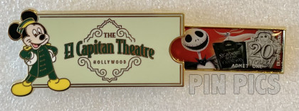 DSSH - Jack Skellington and Mickey Mouse - El Capitan Theatre Ticket - 20th Anniversary - Nightmare Before Christmas