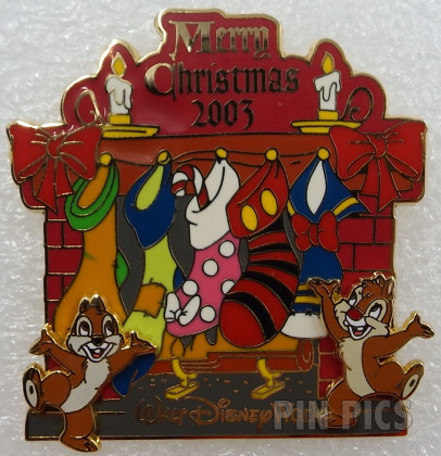 WDW - Chip and Dale with Fireplace - Merry Christmas 2003