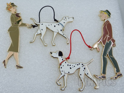 WDI - Anita and Roger Walking Perdita and Pongo Set - Owners with Matching Dogs - 101 Dalmatians 60th Anniversary