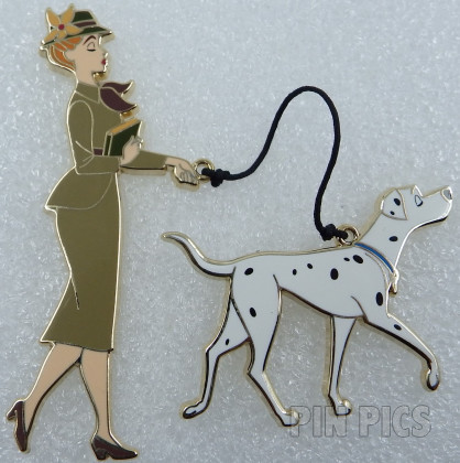 WDI - Anita Walking Perdita - Owners with Matching Dogs - 101 Dalmatians 60th Anniversary