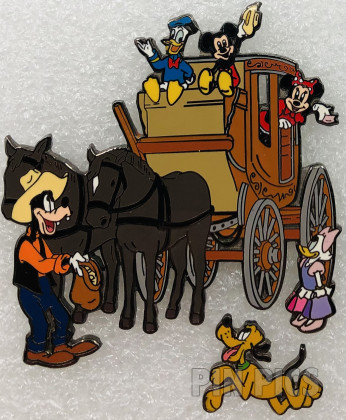 DL - Mickey, Minnie, Donald, Goofy, Daisy and Pluto - Western Stagecoach - Set