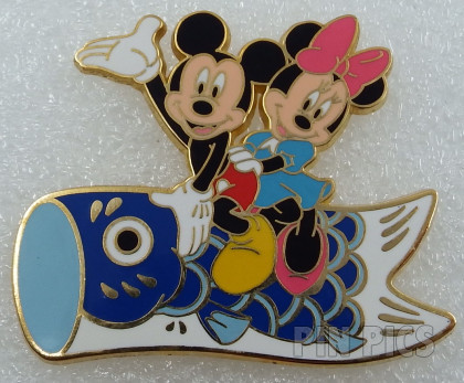 JDS - Mickey and Minnie - Riding a Carp Streamer - Boy's Day 2003 - Koi Nobori - Tango no Sekku