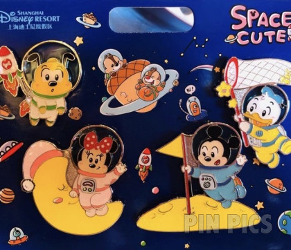 163551 - SDR - Space Cute Booster Set - Mickey, Minnie, Pluto, Donald - Astronauts