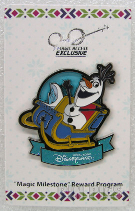 161877 - HKDL - Olaf in Sleigh - Frozen - Milestone Reward - Magic Access Exclusive - Stained Glass