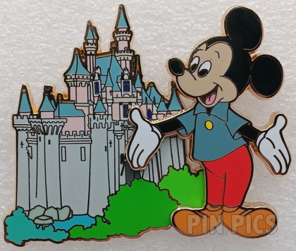 Bradford Exchange - Mickey Mouse in Casual Clothes - Grey, Pink, Blue Castle - 20 Years Pin Trading