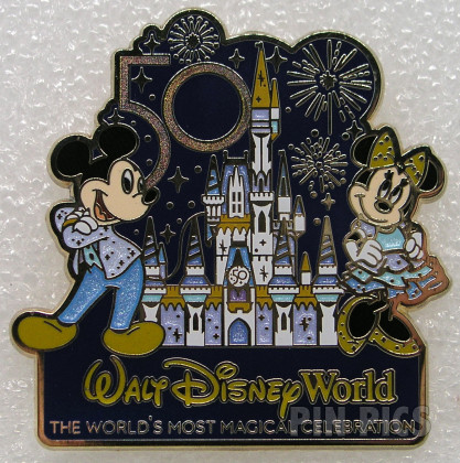 WDW - Mickey and Minnie Mouse with Castle - WDW 50th Anniversary - World's Most Magical Celebration