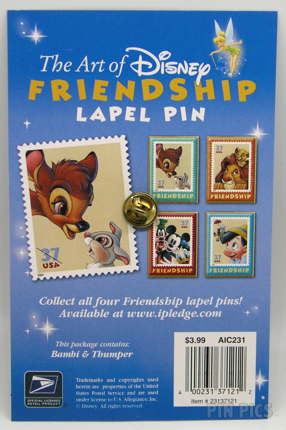 35616 - Bambi and Thumper - Friendship - 37 USA - Postage Stamp - Art of Disney Lapel