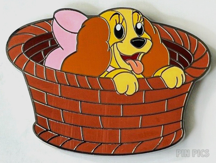 Baby Lady - Puppy Sitting in a Basket - Lady and the Tramp