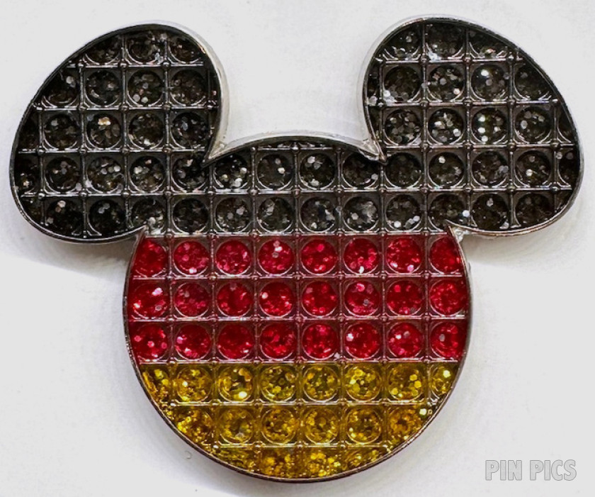 Mickey Head Icon - Jeweled - Red, Yellow, Black