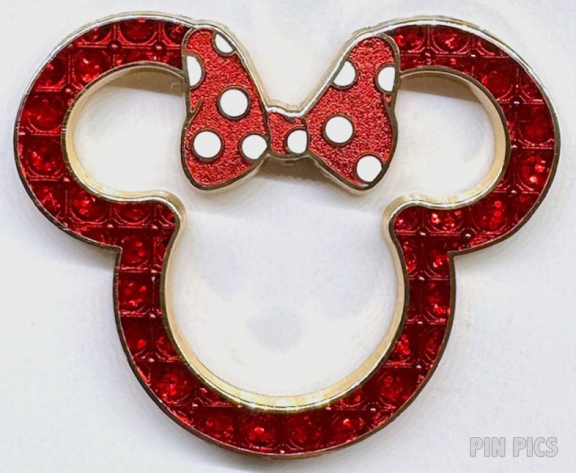 Minnie - Cutout Mickey Head Icon - Jeweled - Red Bow