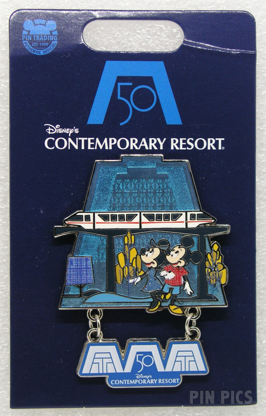 145771 - WDW - Minnie and Mickey - Contemporary Resort - 50th Anniversary - Monorail - Dangle