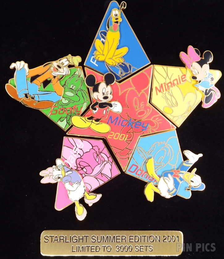 7010 - Japan - MP - Mickey, Goofy, Pluto, Donald, Minnie & Daisy - Starlight Summer Set 2001