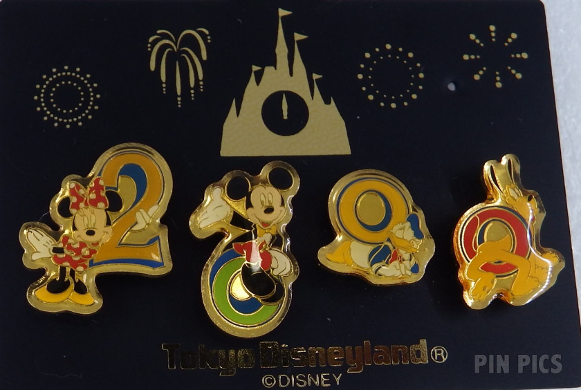 503 - TDR - Mickey, Minnie, Donald & Pluto - 2000 Character - 4 Pin Set - TDL