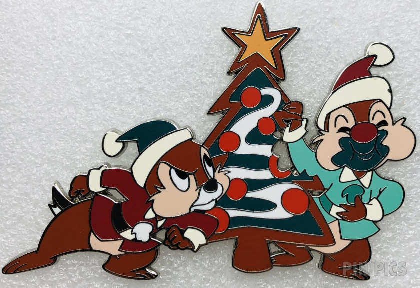 DLP - Chip and Dale Dressed as Santa and Elf - Christmas - Gingerbread Tree