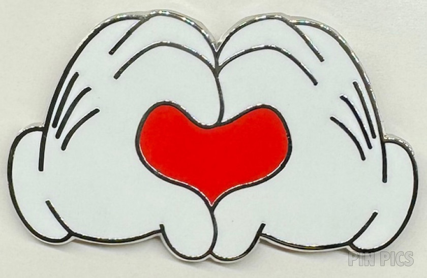Mickey Hands - Red Heart - White Gloves