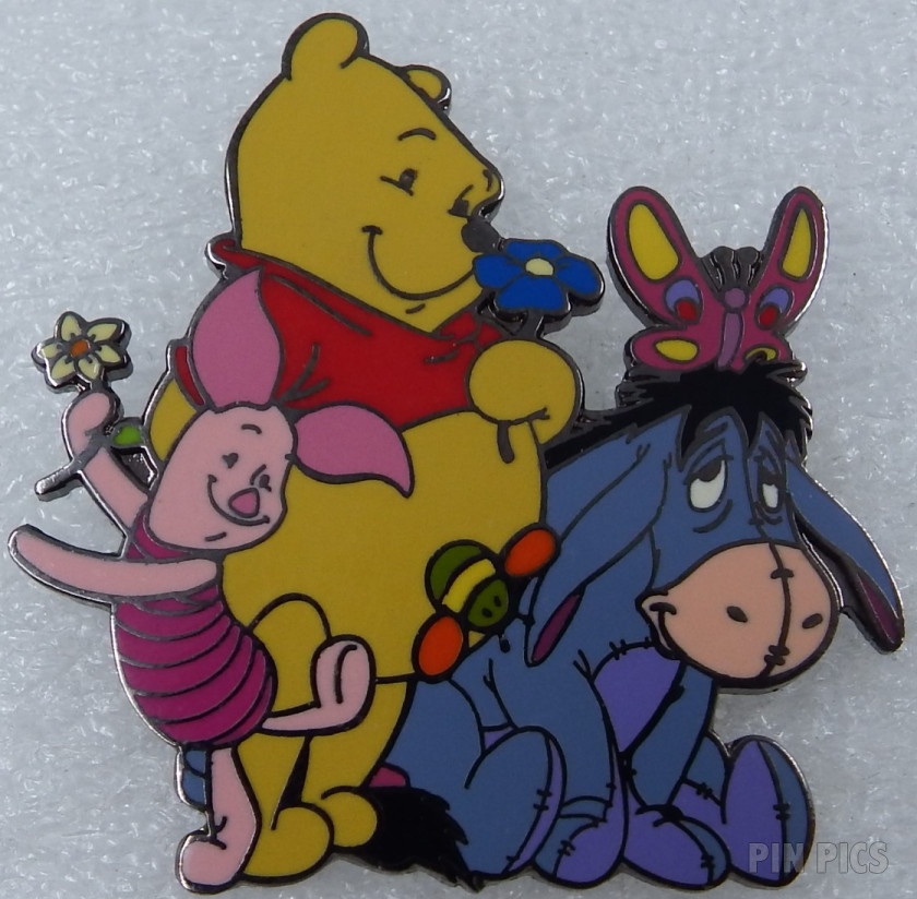 UKDS - Pooh, Piglet & Eeyore with Butterfly & flowers