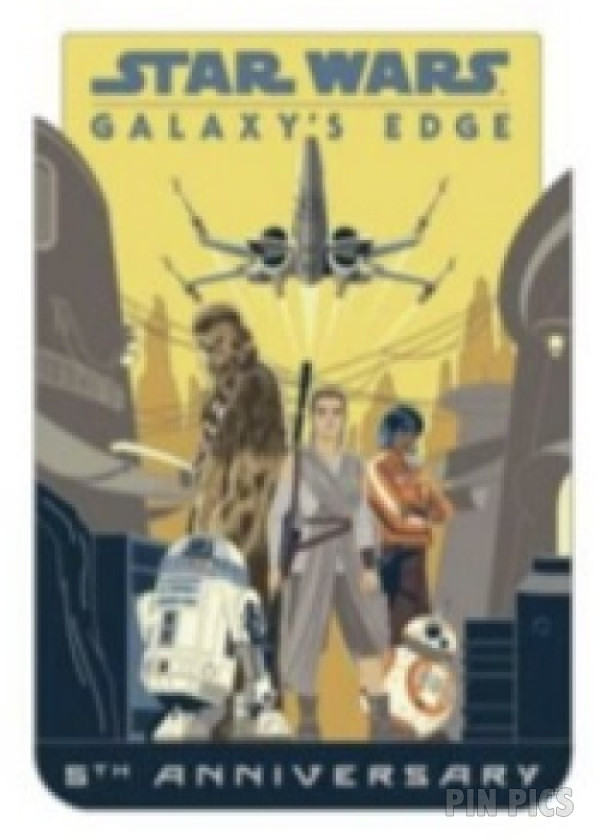Chewbacca, R2-D2, Rey, BB-8 and Vi Moradi - Star Wars - Galaxy's Edge - 5th Anniversary