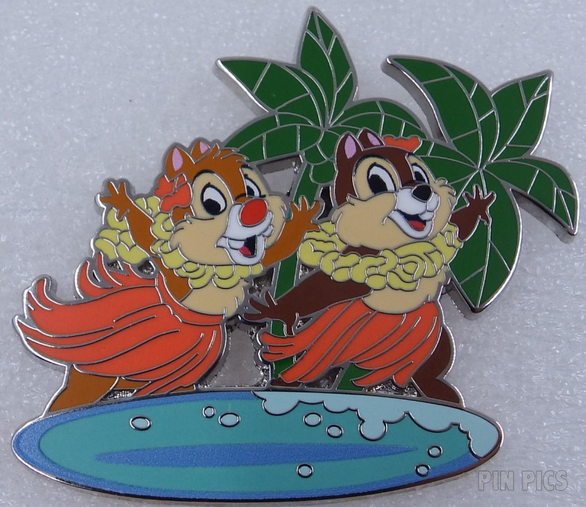 DLP - Hula Chip and Dale on Surfboard - Small World - Hawaii