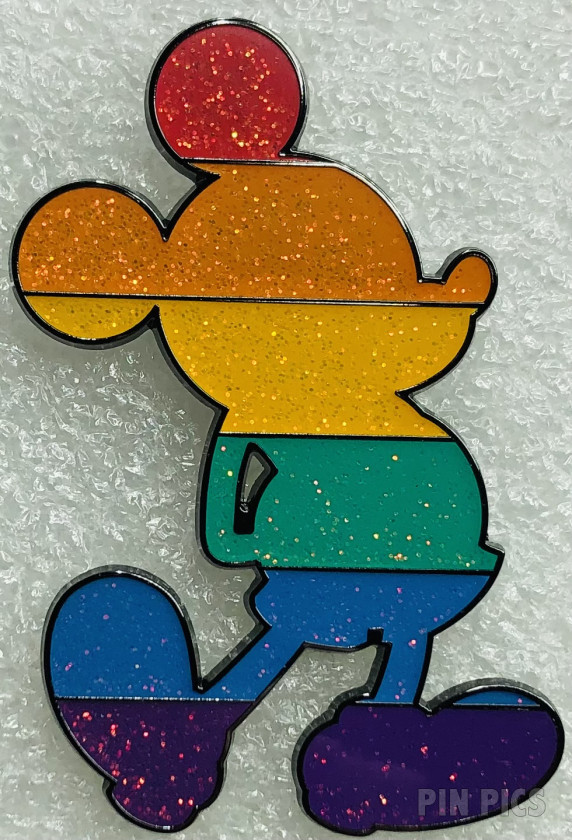 Mickey - Silhouette - Standing - Rainbow - Glitter