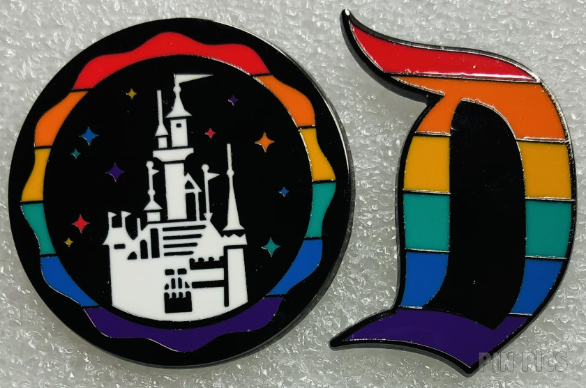 DL - Sleeping Beauty's Castle and Disneyland D - Logo - Rainbow