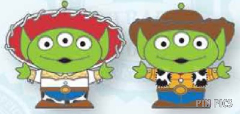 DLP - Little Green Men as Jessie and Woody - Alien - Pixar - Toy Story - Set
