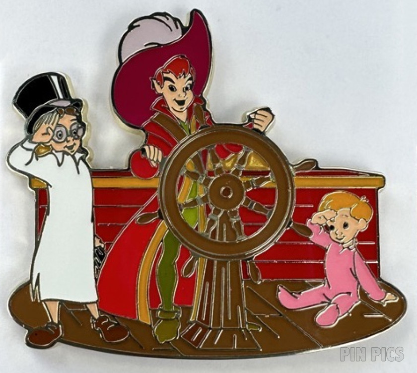 Peter Pan Dressed as Captain Hook - Michael and John Darling - Pirate Ship