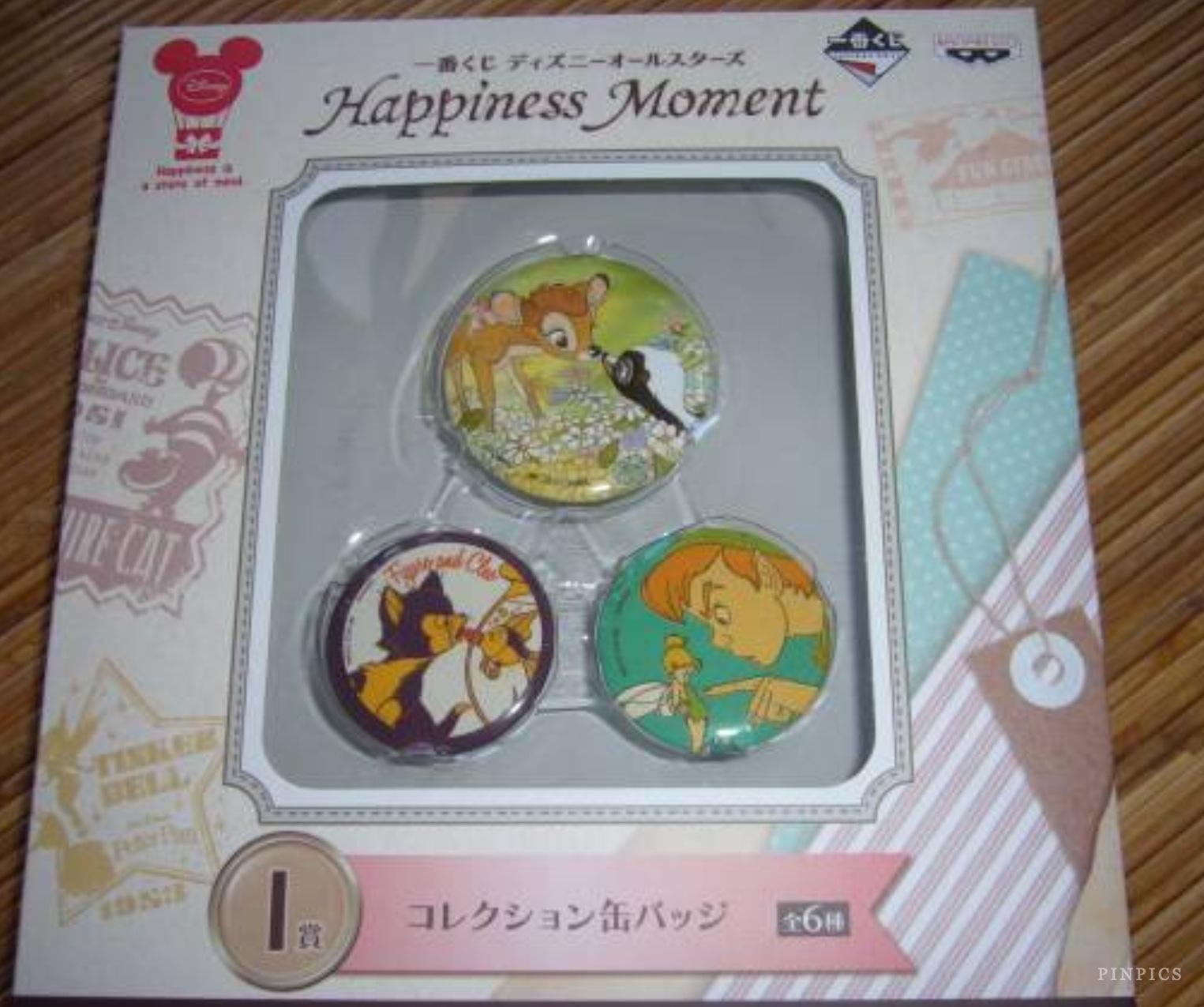 Buttons: Japan Happiness Moment: Peter Pan, Bambi & Figaro