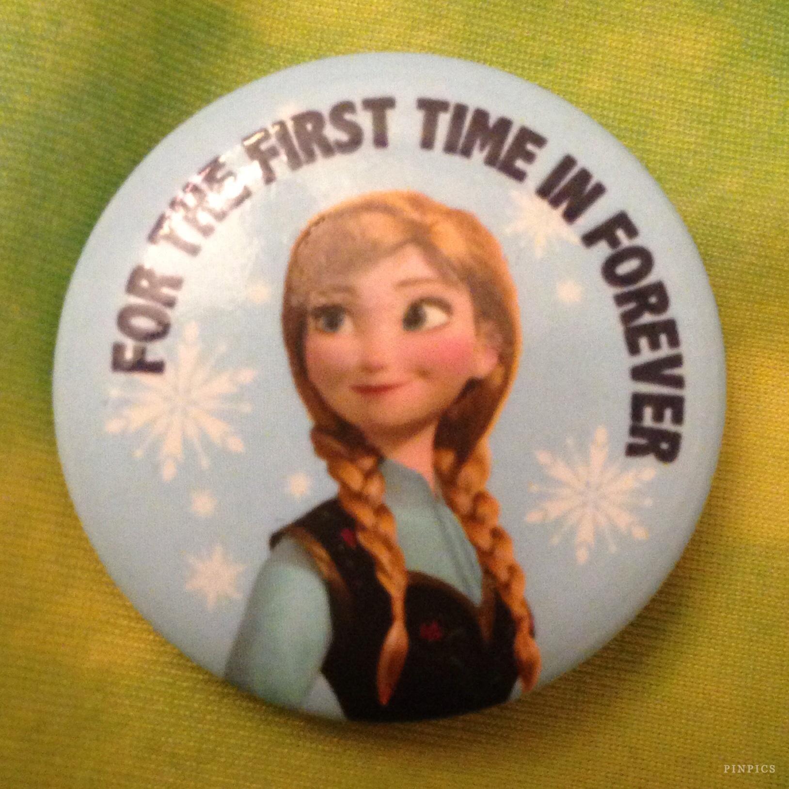 Button: Hot Topic - Frozen Anna For The First Time In Forever