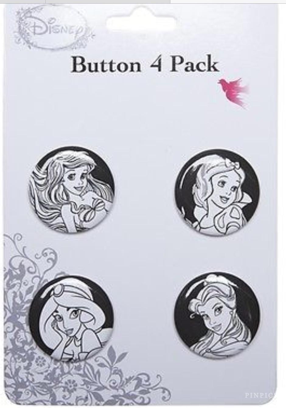 Button - Monochrome Princesses Set