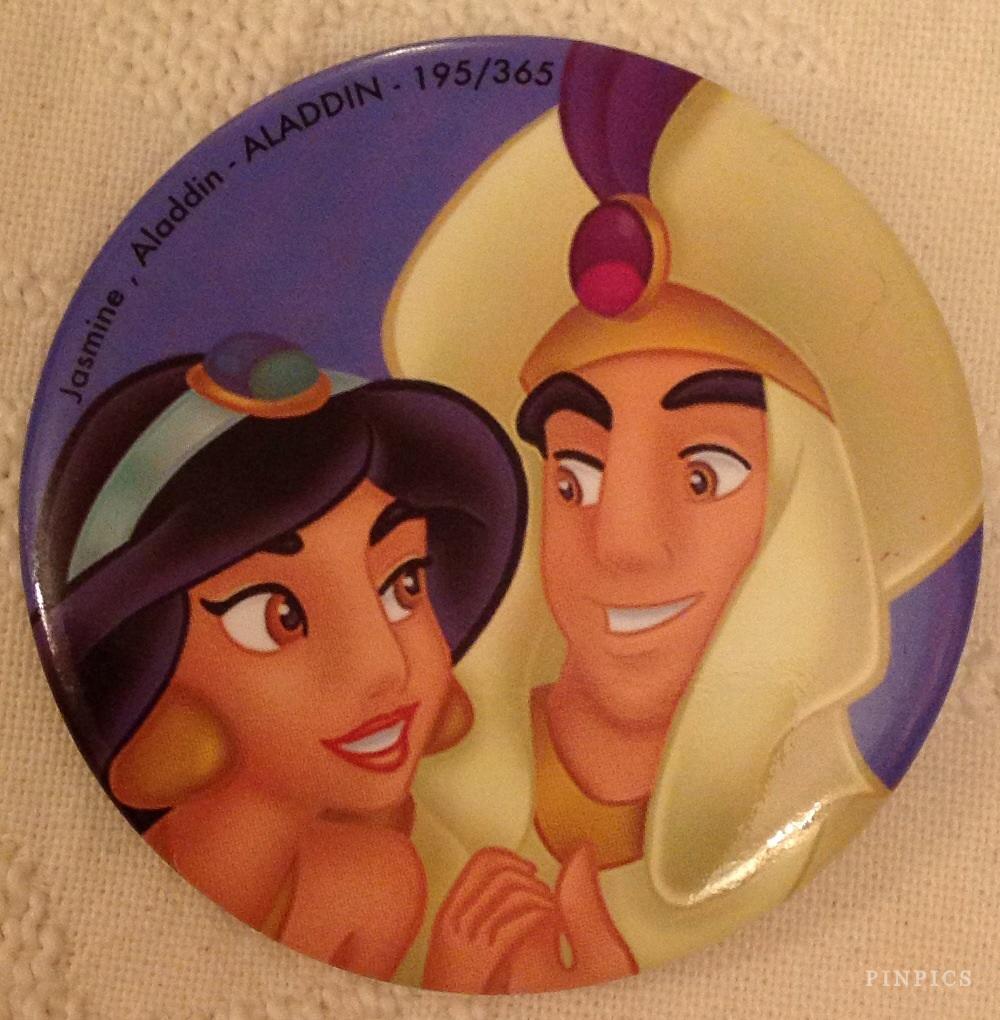 Button: Jasmine & Aladdin Holding Hands (365 Days)