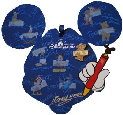 HKDL - 2014 Hidden Mickey Series - Character Autographs - Duffy Completer Pin & Display Card
