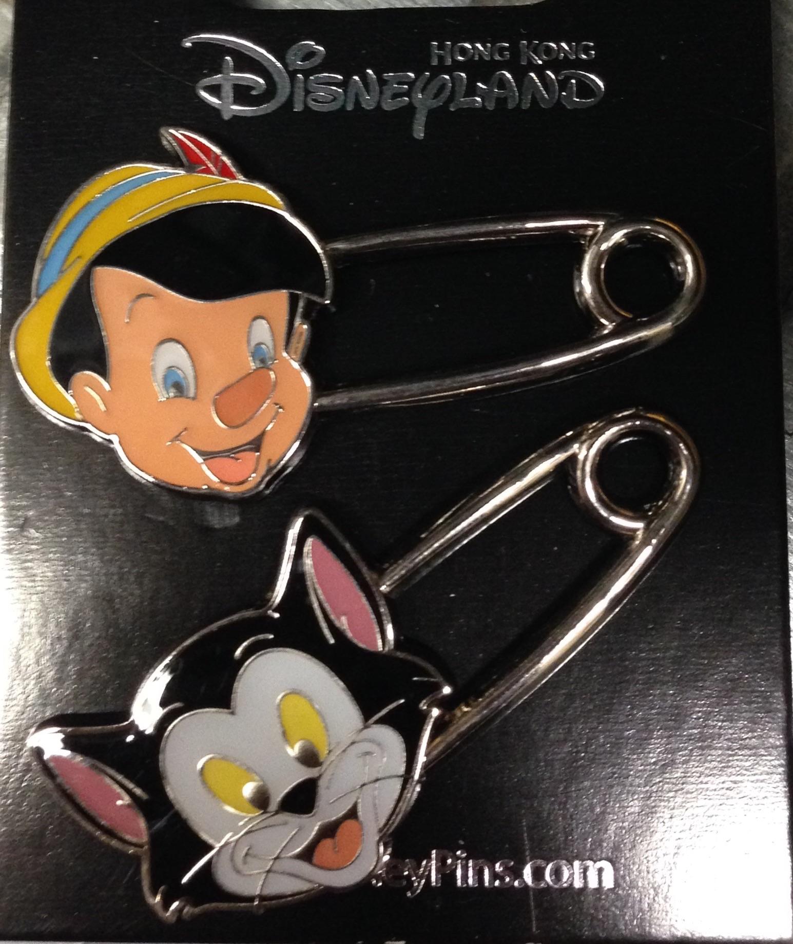 HKDL - Pinocchio and Figaro Safety Pins