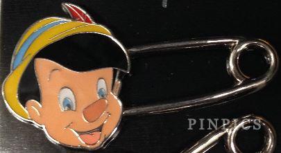 HKDL - Safety Pin - Pinocchio and Figaro (2 Pin Set) - Pinocchio ONLY