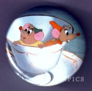 Button - Cinderella's Jaq and Gus in Teacup