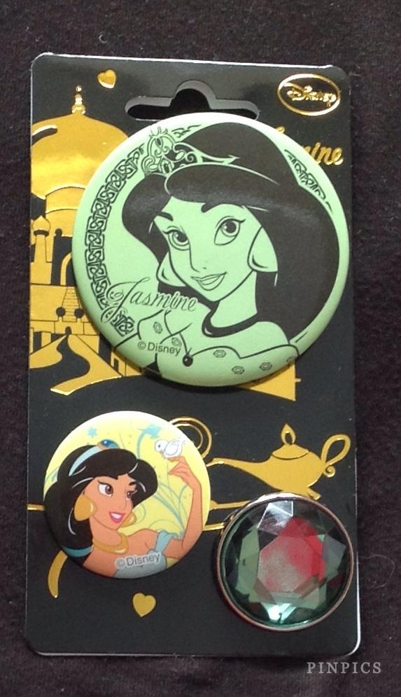 Buttons - Princess Jasmine Outline from 3 Piece Button Set