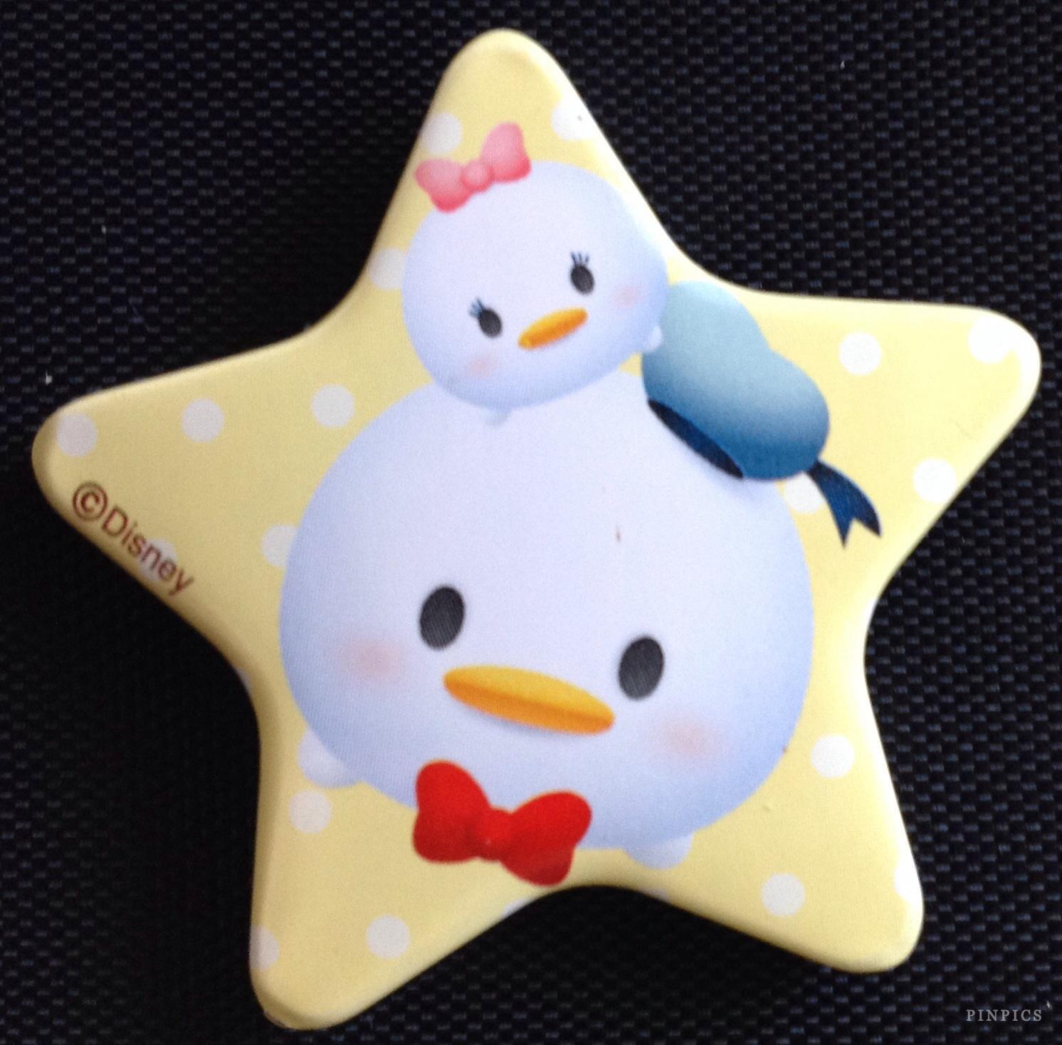 Japan Tsum Tsum Stars Button - Donald and Daisy Duck