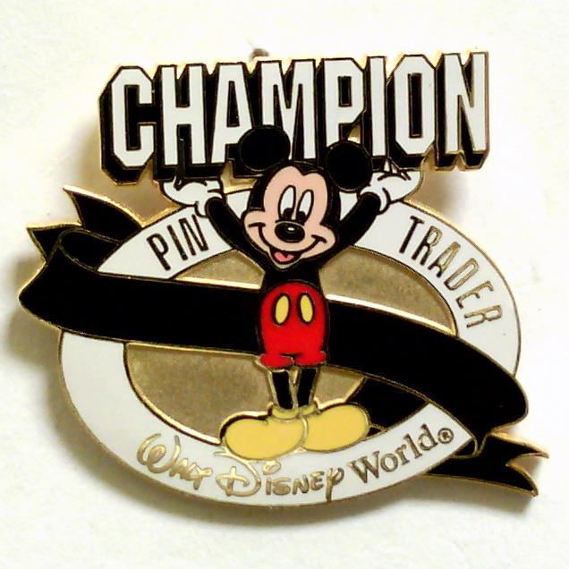 WDW - Mickey Mouse - 1st Manager's Champion Pin Trader Champion - White & Black - Spring 2001 - Cast