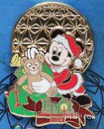 WDW - 2012 Holidays Around The World - Disney Vacation Club Pin - Mickey & Duffy